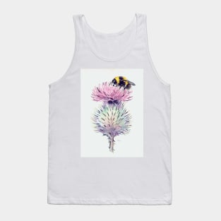Bumblebee on a Scottish Thistle Tank Top